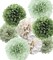Tissue Paper Pom Poms Kit Paper Flowers 12pieces for Gender Baby Shower Wedding Bridal Bachelorette Birthday Party Decorations (Sage Olive Green)